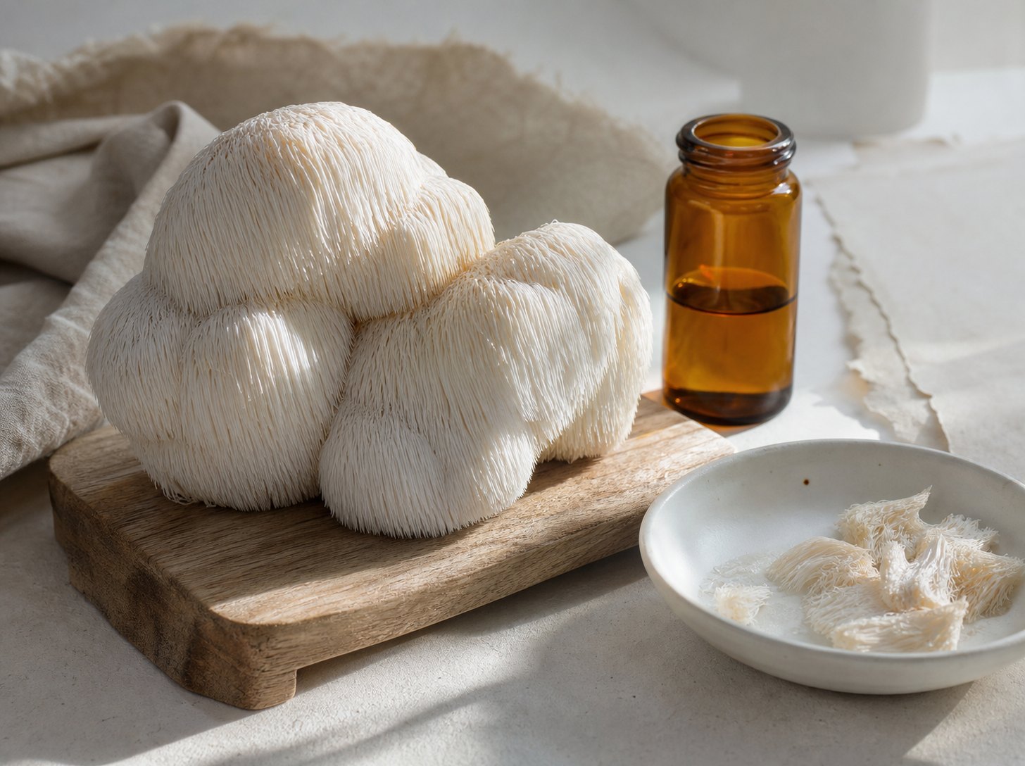 Redaktionell bild till Hericium erinaceus.